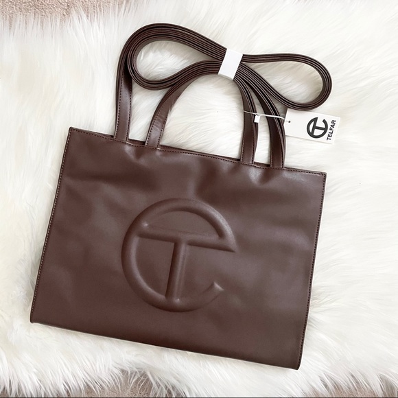 Telfar Handbags - Telfar Medium Dark Brown/Chocolate Shopper Tote